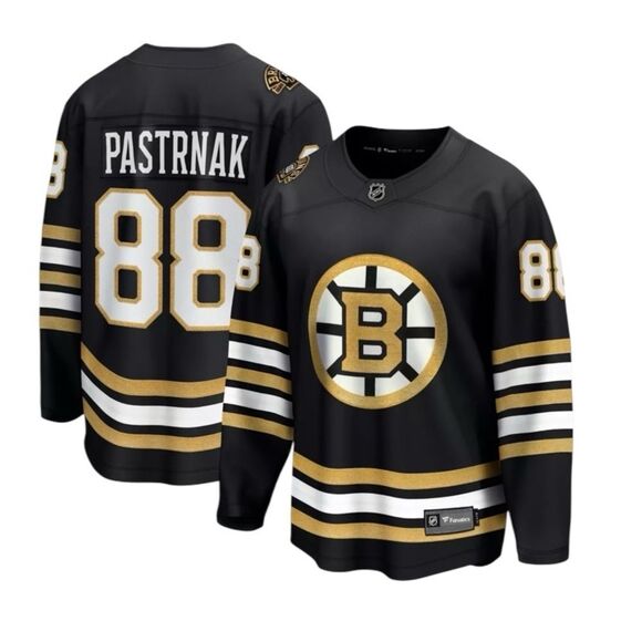 NWT Boston Bruins Centennial David Pastrnak Sz S Breakaway Home Jersey Fanatics - Picture 2 of 16